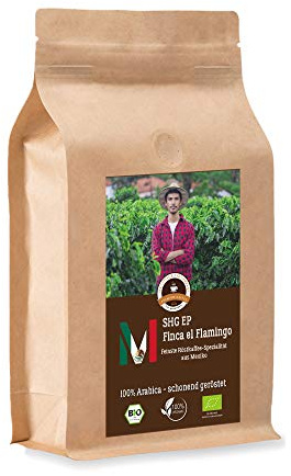 Kaffee Globetrotter - Bio Mexico Finca El Flamingo- 1000 g Grob Gemahlen - für Stempel-kanne French-Press Kaffeebereiter - Spitzenkaffee - Röstkaffee aus biologischem Anbau