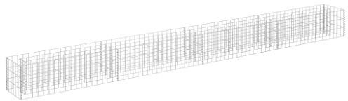 vidaXL Gabionen Hochbeet Drahtkorb Steinkorb Pflanzkübel Pflanzgefäß Blumentopf Pflanzkasten Gabione Steingabionen Wand Mauer Verzinkter Stahl 360x30x30cm