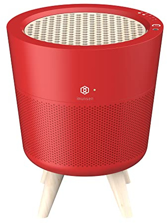 IMUNSEN M-002R Purificateur d'air avec filtre en bois de cyprès, filtre HEPA véritable H13, 100% sans ozone, Fabriqué en Corée - Rouge
