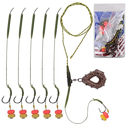 Karpfen Vorfächer handgefertigt Karpfenrigs Boilie Rig mit 80g Angelgewicht Pop-Up-Köder Karpfenhaken Boilies für Karpfen Angelzubehör (2 Packung, Tippe B)