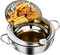 cigemay Friggitrice Tempura, Mini friggitrice in Acciaio Inossidabile, Famiglia in Stile Giapponese a Temperatura controllata, Adatta per fornello a induzione(24 cm)