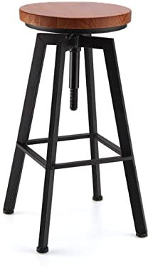 Holdfiturn Breakfast Bar Stools Adjustable Wooden Stool Swivel Wooden Bar Stools Perching Stool Kitchen Breakfast Bar for Counter Breakfast Bar Cafe Pub