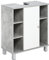 kleankin Waschbeckenunterschrank Badezimmerschrank Waschtischunterschrank mit Schrank Regale verstellbar U-förmiger Ausschnitt Spanplatte Grau+Weiß 60 x 30 x 68 cm