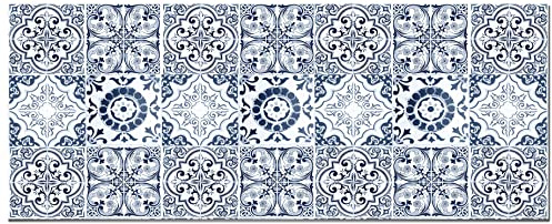 Panorama Frente de Cocina Adhesivo - Modelo Hidráulico Azul 60x200 cm - Vinilo Protector de Pared para Salpicaduras - Cenefa Decorativa Resistente al Calor y Agua