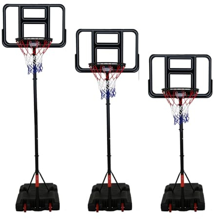 CHARLES BENTLEY Freestanding, Outdoor, Basketball Net & Hoop, with Backboard, Full Sized, Adjustable, Portable, Weighted Base, For Adults, Kids, Teens, Garden, Patio, Garage, Indoors (305x74x54cm)