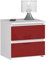 AKORD | Kommode Set 2 Schubladen Sideboard Mehrzweckschrank Schrank | Schreibtisch | ecktisch | Eck Schreibtisch für Home Office | Einfache Montage | 40x40x35 | Weiß & Rot Glanz Front