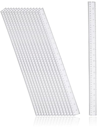 D.RECT – 15 stycken – 50 cm linjal | plast plast | transparent glasklar | för skola kontor hem