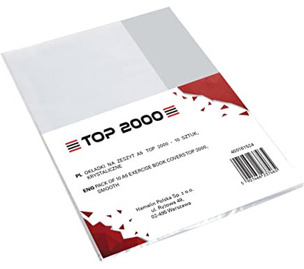 10er Packung Heft/Buch -Hüllen DIN-A5, transparent, Glasklar, recyclebares Polypropylen 0,09 mm Extra-Stark TOP-2000
