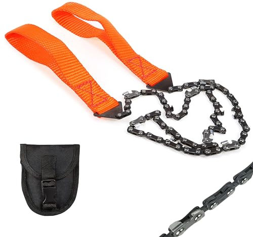 Sierra de Bolsillo, Taozoey Sierra de Cadena Manual, Motosierra de Bolsillo, 11 Dientes de Acero al Carbono, Corta en las dos direcciones, Equipo de Supervivencia