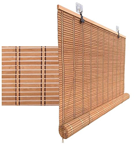 Duchunsheng Store Enrouleur Bambou Naturel, Store Bambou Exterieur, Rideau Cuisine, Personnalisable, Filtre La Lumière, Auvents Extérieurs, Écrans D'intimité, Séparateurs De Pièce, Store Enrouleur