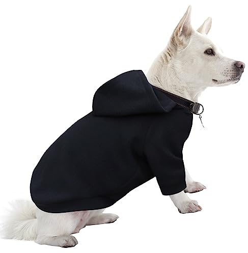 HuaLiSiJi Sweat à capuche pour chien chaud et léger, avec une texture douce, élasticité, facile à porter et couleurs vives (noir, M)