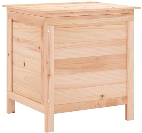 vidaXL Arcón de Jardín, Caja de Almacenaje con Tapa, Baúl para Cojines Alfombras Juguetes, Mueble para Patio, Madera Maciza de Abeto