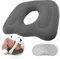 SMTelegance Sitzring Nach Op Hämorrhoiden Sitzkissen Ergonomisches Sitzring Steißbein Entlastung Aufblasbares Donut-Kissen Für Zuhause Bürofür Den Täglichen Gebrauch Behandlung Hämorrhoiden Grau
