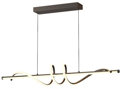 Suspension Luminaire Cuisine LED Moderne, 3000K/4000K/6000K 10%–100% Température de Couleur Lustre, Dimmbar avec Télécommande Chandelier pour Cuisine, Salon, Salle à manger, Chambre à Coucher 100CM