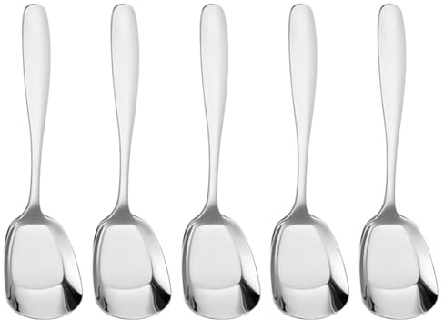 Cucchiai a testa quadrata | Cucchiaio da zuppa quadrato | Cucchiai da dessert | Cucchiai quadrati in acciaio inossidabile | Cucchiai da zuppa spessi alla moda | Cucchiai da tavola Cucchiai da cena