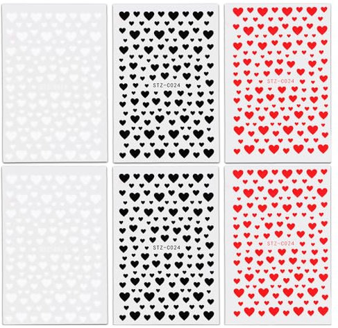 6 Pcs Adesivi per Unghie a Forma Cuore, San Valentino Adesivi Unghie Nail Art, Autoadesivi Decorazioni Unghie Adesivi per Unghie Cuore Stickers per Festa Valentine’s Day Adesivi Unghie Cuori Fai da Te