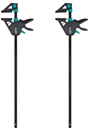 wolfcraft 2 Sargentos monomanual PRO MAX - 8667060 - El sargento de gran fuerza para las máximas exigencias profesionales - ancho de sujeción 700mm