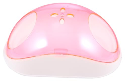 Gadpiparty Small Pet Sand Bath House with Scoop Half Transparent Plastic Hamster Bathroom Container for Chinchilla and Small Animals Stress Relief and Fur Cleaning Pink Bath with Random Color