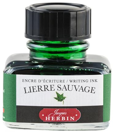 Jacques Herbin 13037T - One 30 ml Bottle of Ink for Fountain pens and rollerballs, Lierre Sauvage/Wild Ivy Colour - Made in France - Calligraphy Writing