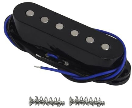 FLEOR Alnico 5 ST -Tonabnehmer Flachpol Single Coil Pickup Mitte Tonabnehmer für ST SQ E-Gitarre, schwarz
