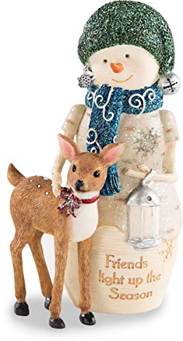 Pavilion Gift Company - Friends Light Up The Season - 5 Inch Collectible Snowman Figurine with A Deer