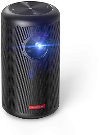 NEBULA Capsule II Smart Mini Projector, by Anker, Palm-Sized 200 ANSI Lumen 720p HD Portable Projector Pocket Cinema with Wi-Fi, DLP, 8W Speaker, 100 Inch Picture, 3,600+ Apps(Refurbished)