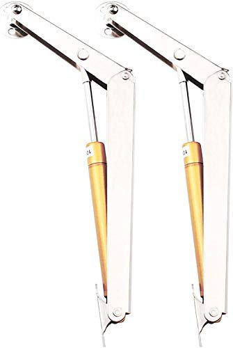 LYTIVAGEN 2PCS Gas Spring Lid Support Hinge 200N Gas Strut Soft Close Heavy Duty Gas Spring Lid Stay for Kitchen Cabinet Door Cupboard Toy Box Pneumatic Stop Support (Sliver)