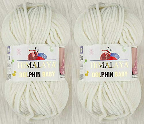 Himalaya Dolphin Baby Yarn Knitting Yarn 2 Skeins 264 Yards 2x100gram Super Bulky Baby Blanket Yarn (80308)