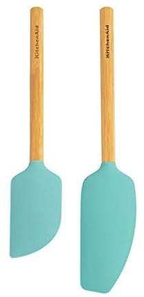 KitchenAid Bamboo Spatula Set, 2-Piece, Aqua Sky