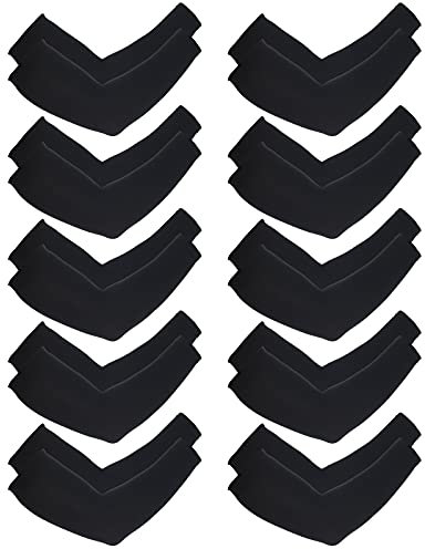 ASTER 10Pairs Arm Sleeves for Men Sun UV Protection Cooling Sleeves Compression Arm Sleeve for Women Tattoo Cover Up Sleeves for Basketball Running Cycling (10Pair Black)