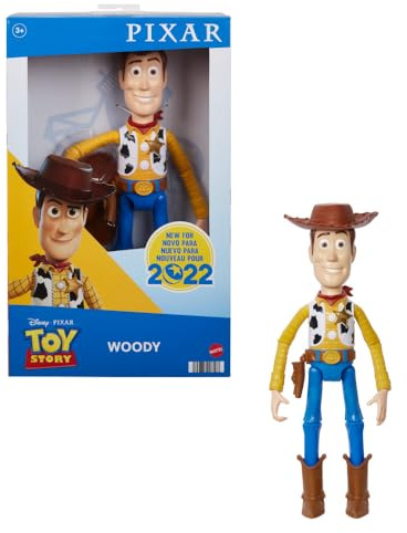 Mattel Disney Pixar -Große Disney Pixar Woody-Actionfigur, ca. 31 cm, super bewegliche, detailgetreue Sammelfigur aus Toy Story, Spielzeug für Kinder ab 3 Jahren HFY26, 12.25 inch