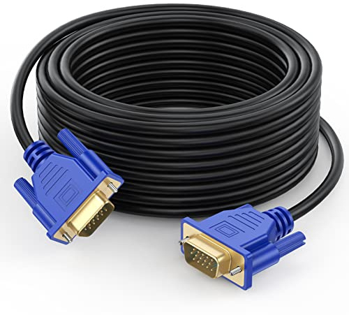 UVOOI VGA to VGA Cable 20FT, VGA Cord HD15 Computer Monitor Cable 20 Feet 1080P for PC Laptop TV Projector