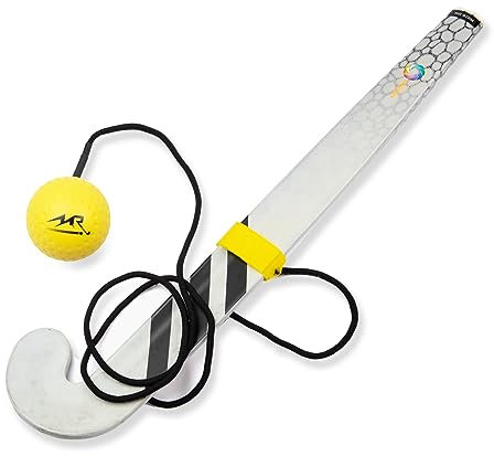 Mr. Assist LLC Hockeytrainer, professioneller Feldhockeyball für Solo-Hockey-Training, Off-Field-Geschwindigkeitstrainingssystem, Hockeyschläger-Handlingbälle, tragbar mit Stabiler Bungee-Schnur, 1