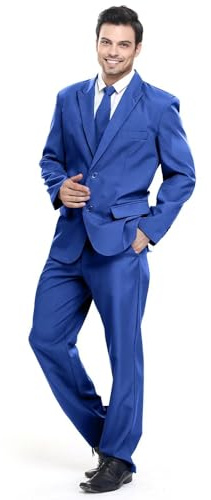 U LOOK UGLY TODAY Men's Suit Party Christmas Costume Fashionable Normal Cut Festive Suits Party Suits Plain, Navy, L