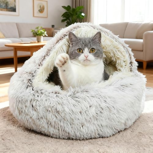 SHJOEE Cama Mullida para Perro en Forma de Concha Cesto de Felpa para Gato Cama para Mascotas de 50 cm Sofá Lavable para Gato Y Perros Medianos Pequeñas Inferior Antideslizante