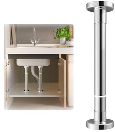 XRRJFYH Pieds Evier INOX Support Évier sous Plan Poteau de Support Réglable Supports D'évier sous Plan, Capacité de Charge 240 KG (Color : 1pc, Size : 50~75cm/19.7~29.5in)