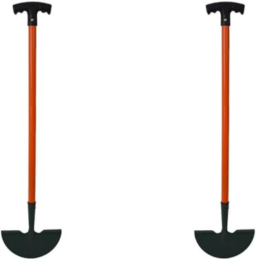 Unibos U&B Heavy Duty Lawn Edging Tool For Garden Borders, Steel Edger Garden Tool, Half Moon Edging Tool For Lawn, Garden Edger Lawn Edger, Edging Iron Orange (Set of X2)