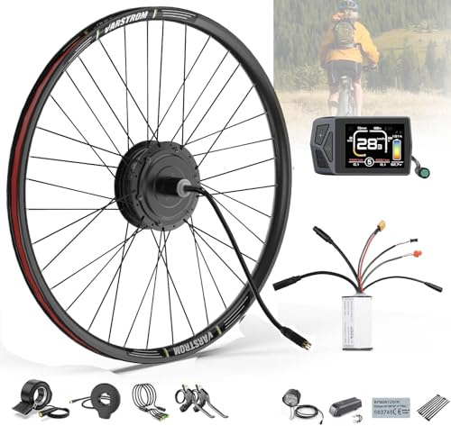BAFANG Motor Trasero de Bicicleta 48V 500W para 26 27,5 700C (28 y 29) Versión Casete Old:135-142mm Kit de Conversión de Ebike Con Pantalla LCD EKD01