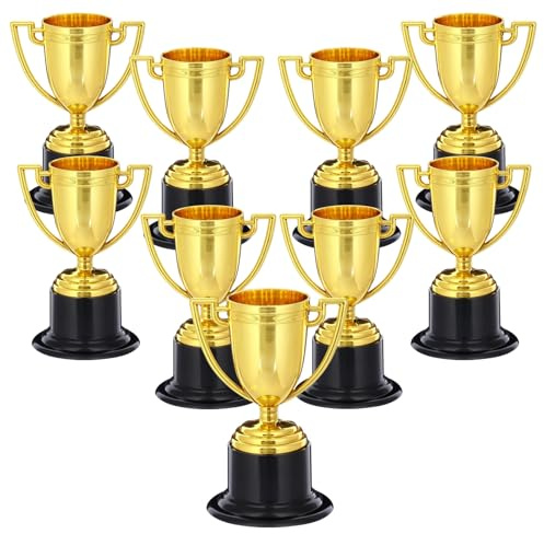 Aelmiyw Pokal Kinder, 9 Pcs Mini Pokale Trophäen für Kindergeburtstag, Mini Pokale für Klassenzimmer, Schule, Belohnungen, Requisiten
