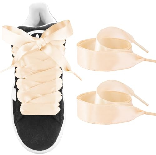 UamGlsob Lacci in Nastro di Raso Larghe 20 mm per Sneakers | Stringhe Piatte in Morbida Seta e Raso per Scarpe Donna e Signore di Tendenza