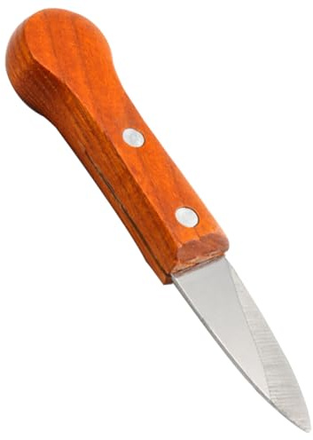 Alipis Coltello per Ostriche Manico in Legno in Acciaio Inossidabile Facile da Usare e Penetrare Gusci, Strumento per Molluschi in Cucina