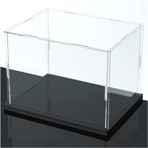 LuminaCreek Vitrine en Acrylique for Figurines de Collection, Noir et Blanc, Plusieurs Tailles, Base de 3 mm et 10 mm(Black,(LxWxH) 40x40x30cm)