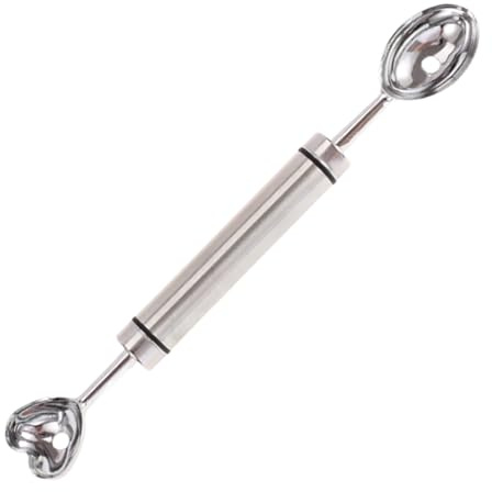 Bomefoi Juego De Cucharitas Para Bolitas De Sandía,Cuchara Talladora De Frutas De Acero Inoxidable Con Dos Extremos - Cuchara Para Postres Helados Y Cocina Pitaya Kiwi,Para Servir Peras Y Frutas