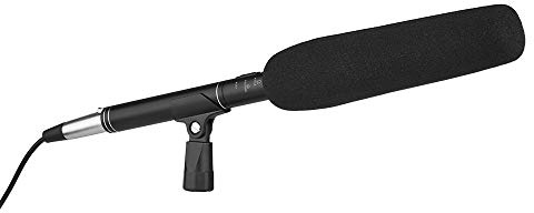 MF-360 Microphone professionnel à condensateur ultra-directionnel avec câble audio de 6 m 2 supports pare-brise en mousse pour appareil photo reflex numérique, caméscope, haut-parleur
