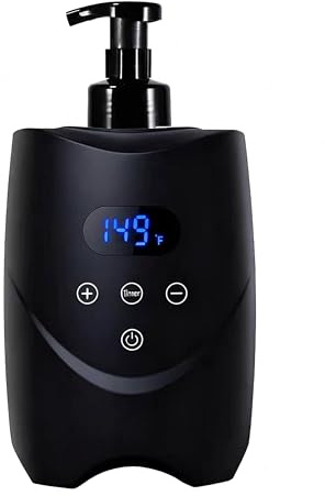 Elitzia Máquina de espuma caliente calentador de crema de afeitar para hombres, control inteligente de temperatura, capacidad de 500 ml, dispensador de crema de afeitar de calentamiento rápido