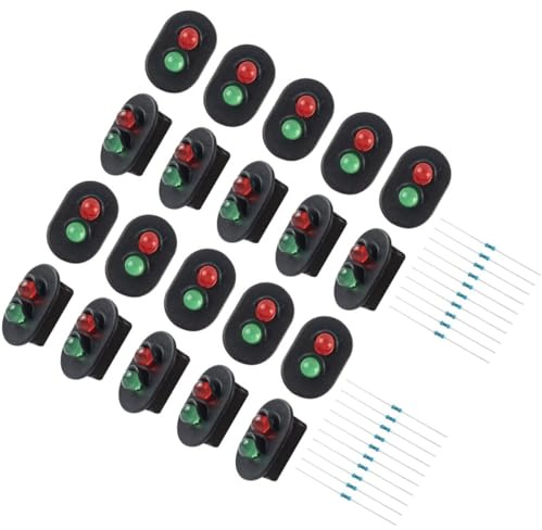 SAFIGLE Mini Semáforos de Señalización para Mesa de Arena, Material Abs y Acero Inoxidable Juego de 2 Diseño Realista y Tamaño Adecuado para Jardines Pequeños