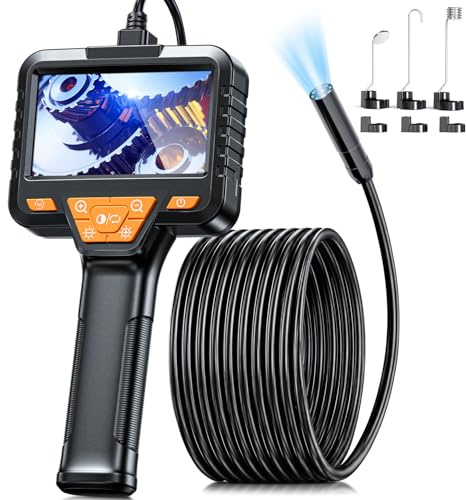 Endoscopio Industriale, SKYBASIC Telecamera Endoscopica 15M con Schermo da 4,3 Pollici Telecamera per Ispezione Impermeabile IP67 Impermeabile, 8 LED, per Tubi, Motore Auto, Scarichi e Casa
