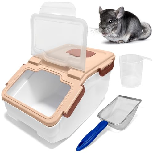 Chinchilla Sand Bath Container Kit, Plastic Dust Bath House with Sand Cup and Shovel for Hedgehog, Guinea Pig, Squirrel, and Small Animals