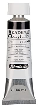 Schmincke - AKADEMIE Acryl color, Lampenschwarz in 60 ml-Tube, 23771011, feine Künstler-Acrylfarbe, brillant, hoch lichtecht und kadmiumfrei, für Acrylmalerei, Mixed Media