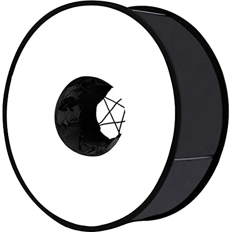 PULUZ Round Flash Softbox Diffuser 18inches / 45cm Portable Ring Flash Diffuser Soft Box for Speedlight Macro Portrait Shooting Photography Studio Light Modifier